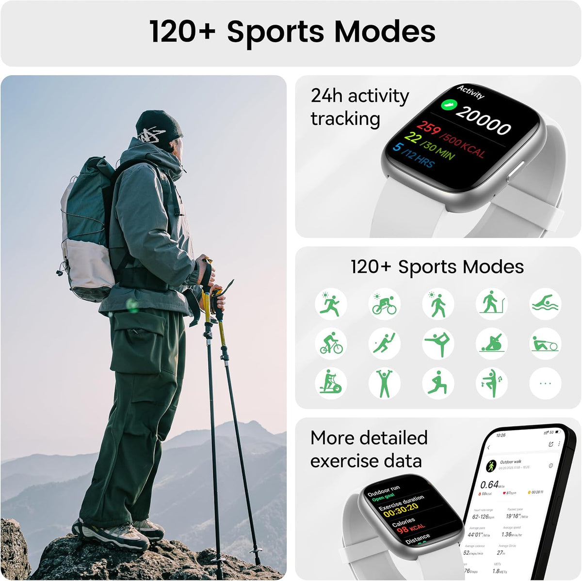 Smart Watch with Alexa Built-in, 1.83" HD Bluetooth Calling Fitness Tracker