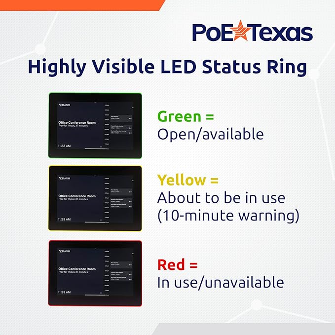 PoE Texas 8" Conference Room Scheduler