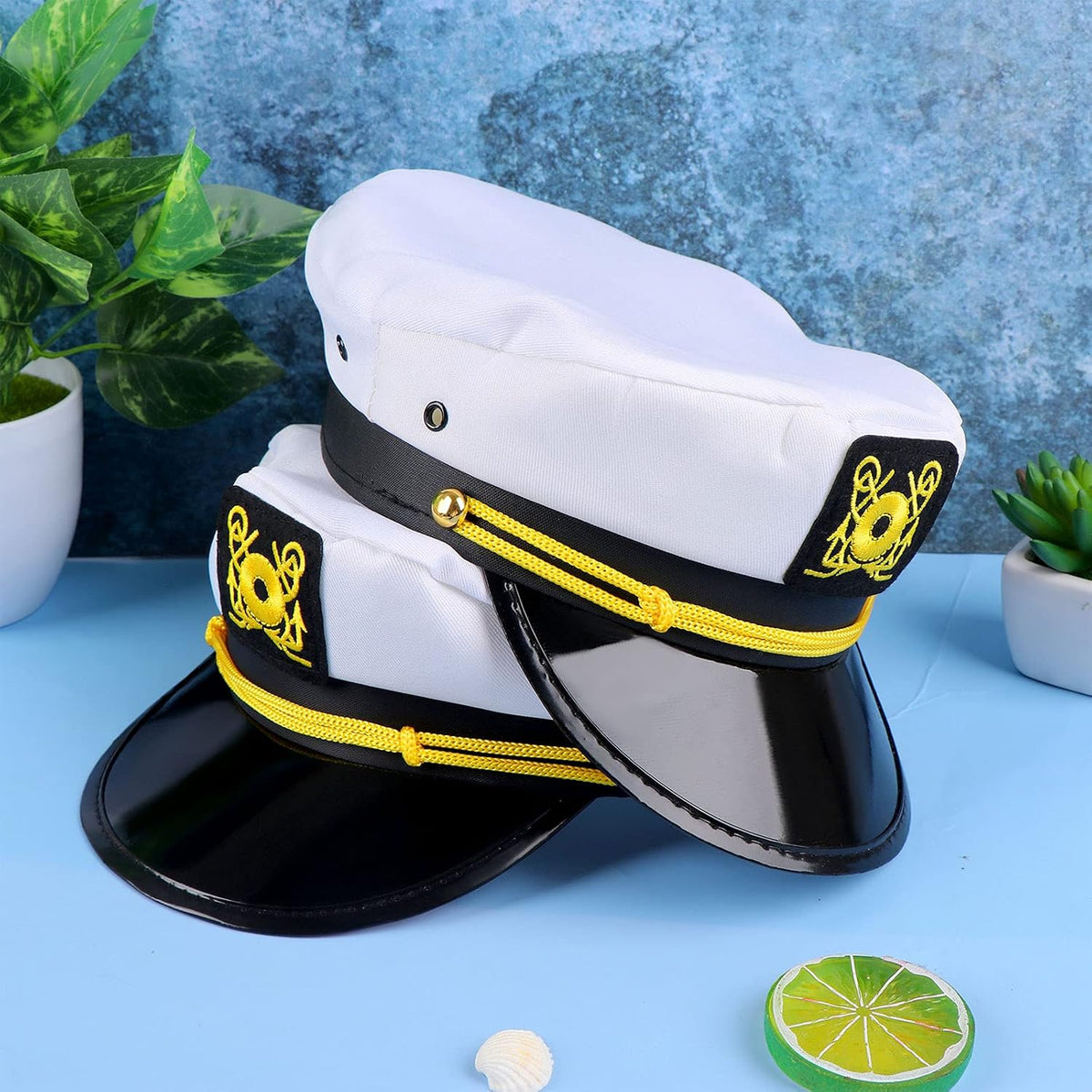 Olgaa 12 Pack Captain Hats Men Women Adjustable Sailor Hats for Boat Costume ...