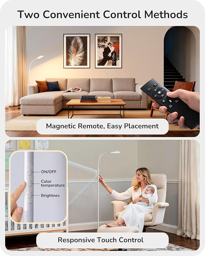 EDISHINE Gooseneck Floor Lamp, 1300LM LED Floor Lamps