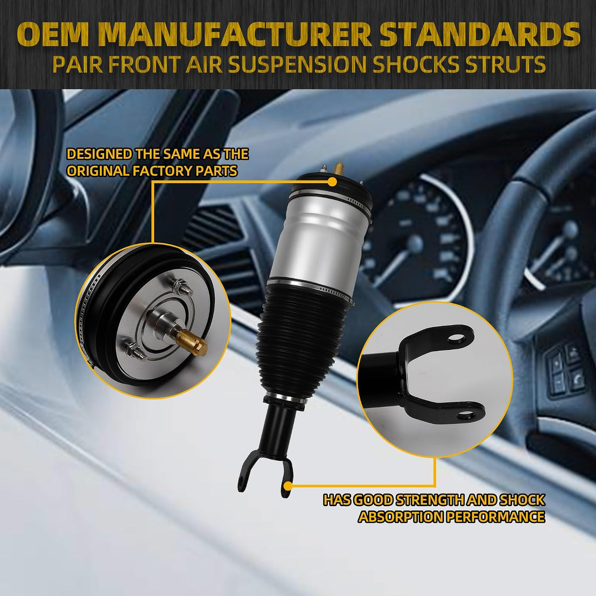 Dasbecan Front Air Suspension Shock Absorber Compatible with Dodge Ram 1500