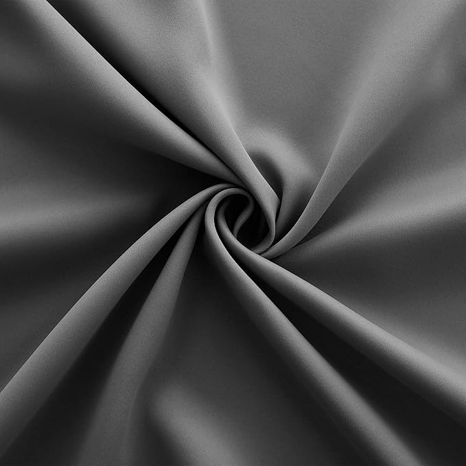 KOUFALL Extra Long Curtains 105 Inch, Dark Grey