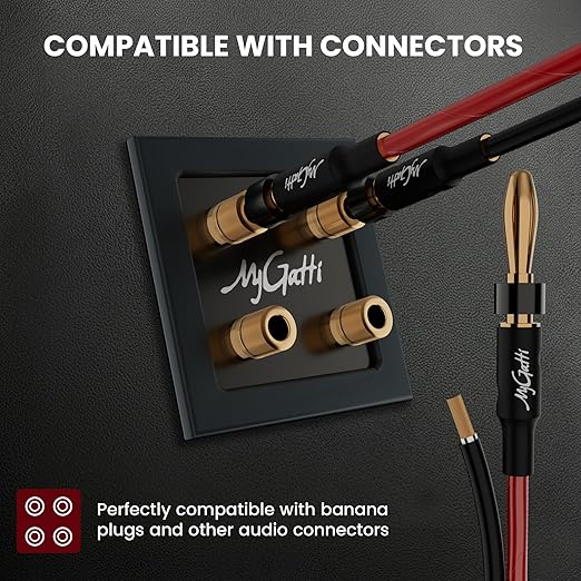 Mygatti 16/2 Gauge Speaker Wire 50FT, 16 AWG 2 Conductors OFC Pure Copper