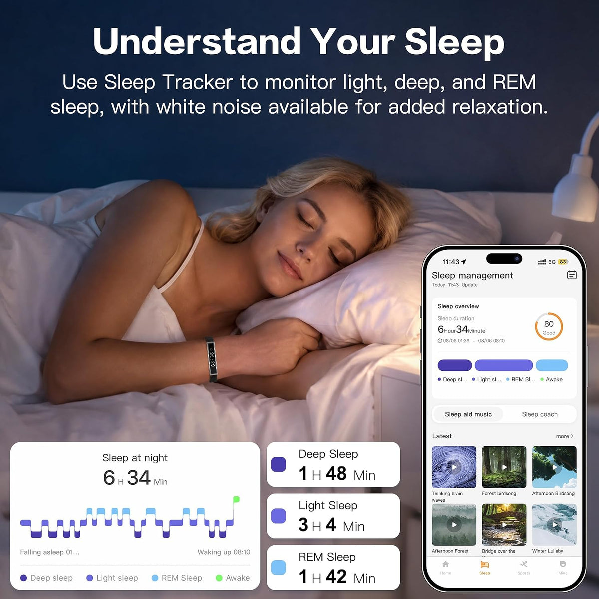 Smart Bracelet for Women & Men, Health Activity & Fitness Tracker