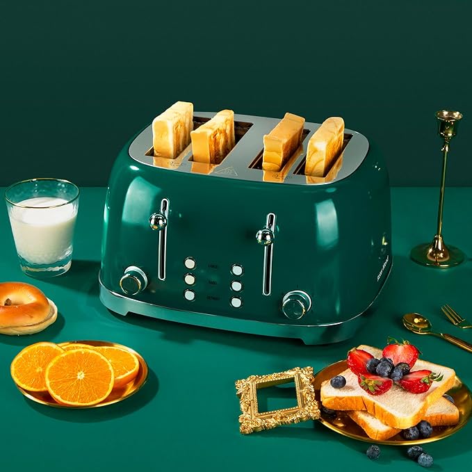 Roter Mond 4 Slice Toaster Retro Stainless Steel