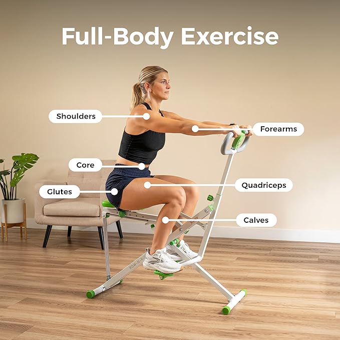 Sunny Health & Fitness Smart Row-N-Ride Glute & Leg Trainer, Foldable...
