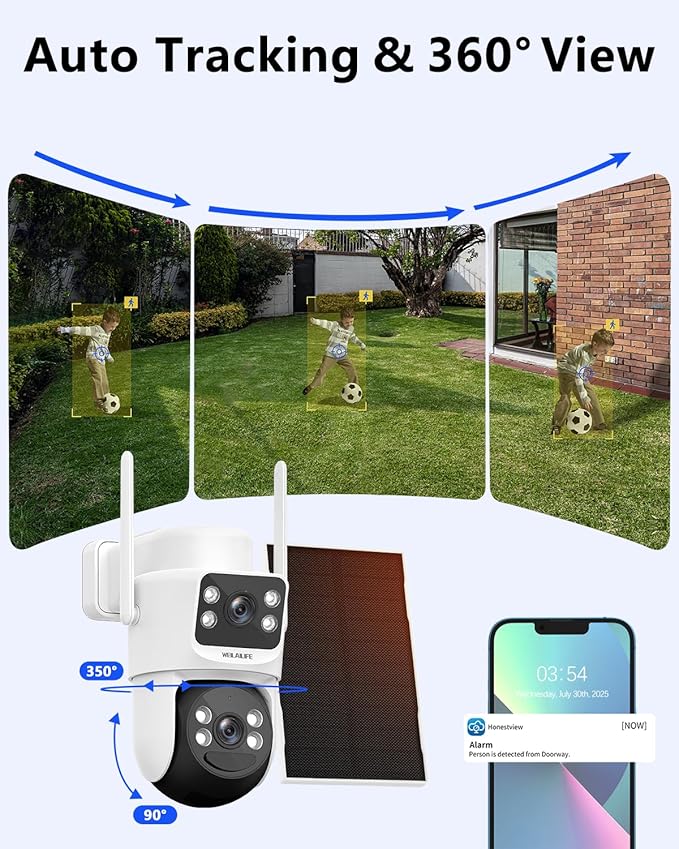 WEILAILIFE 【Auto Tracking & 2-Way Audio】 Security Cameras Wireless Outdoor