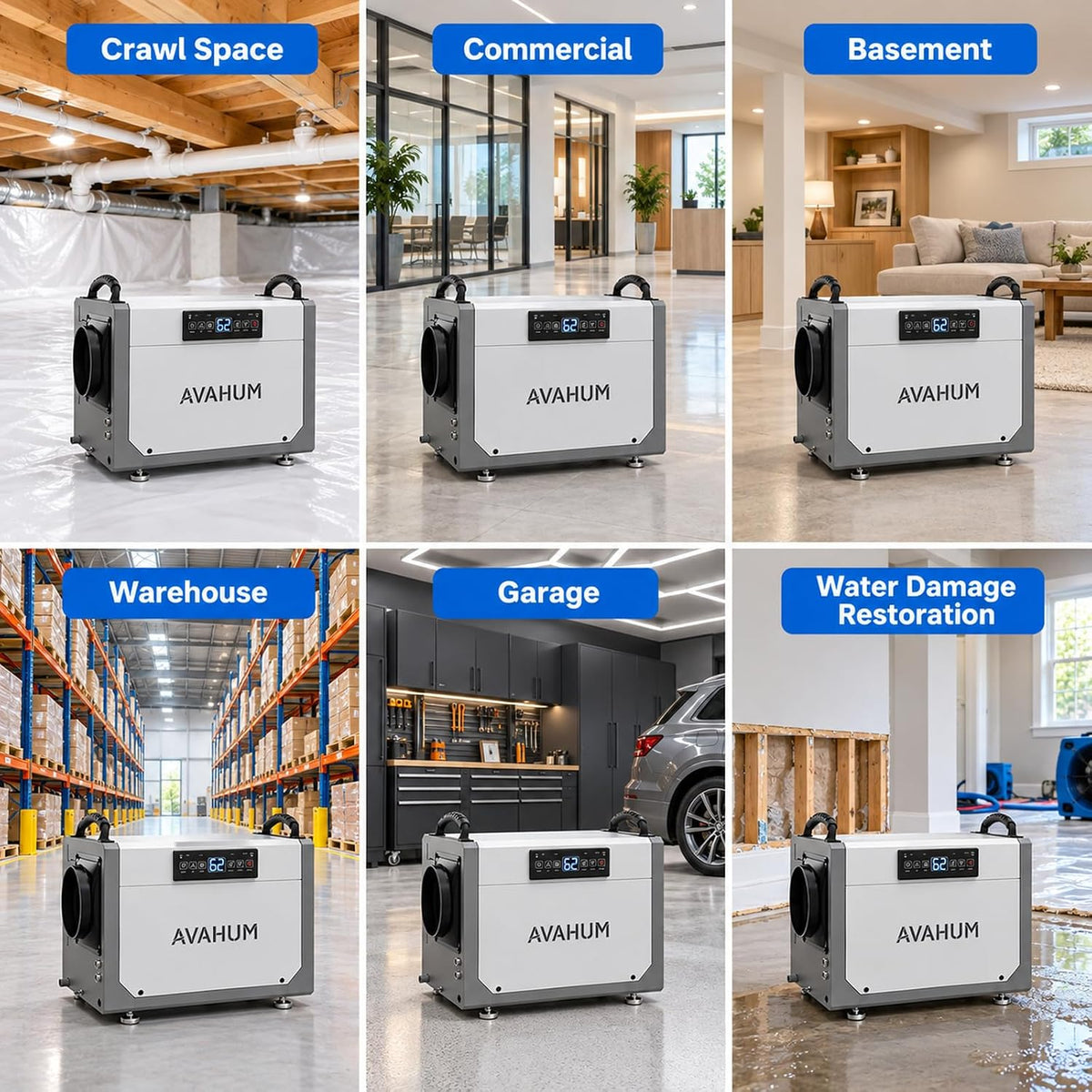 113 Pint Commercial Dehumidifier for Basement with Pump & Drain Hose