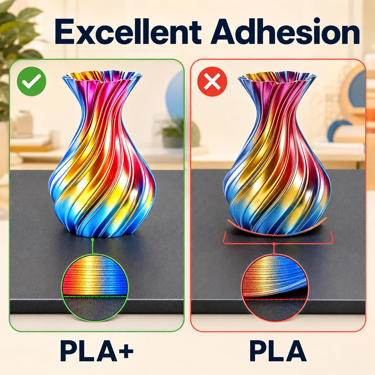 Shiny Tricolor Silk PLA+ 3D Printer Filament Bundle 1.75mm