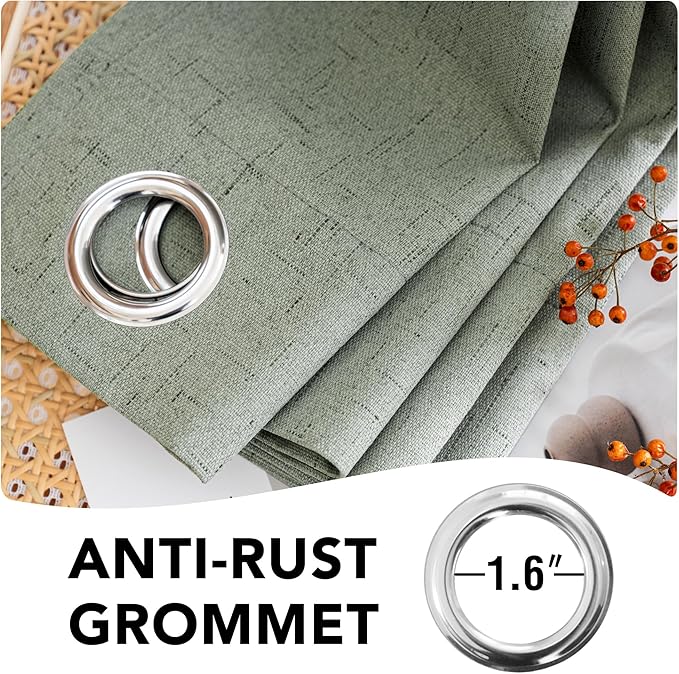 H.VERSAILTEX Bedroom Curtains Blackout Linen Blackout Curtains 84 Inches Long