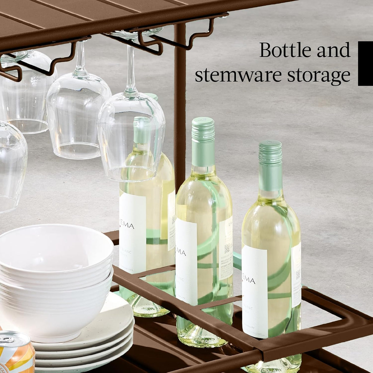 Best Choice Products Rolling Bar Cart, Mobile Home Bar Serving Cart, Serving ...