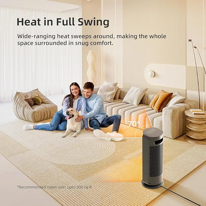 Space Heaters for Indoor Use Large Room, 70 ° Oscillation, Fast Heating Ceramic
