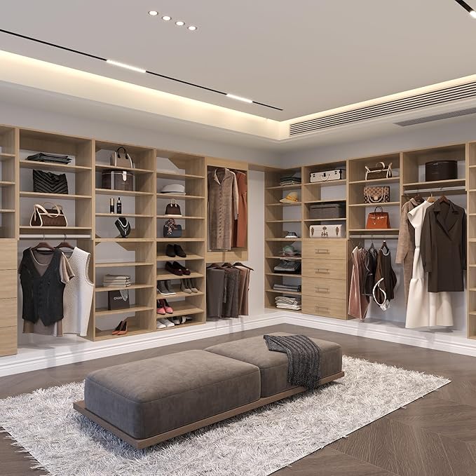 Modular Closet Tower Organizer, Wooden Wardrobe Organizer Kit