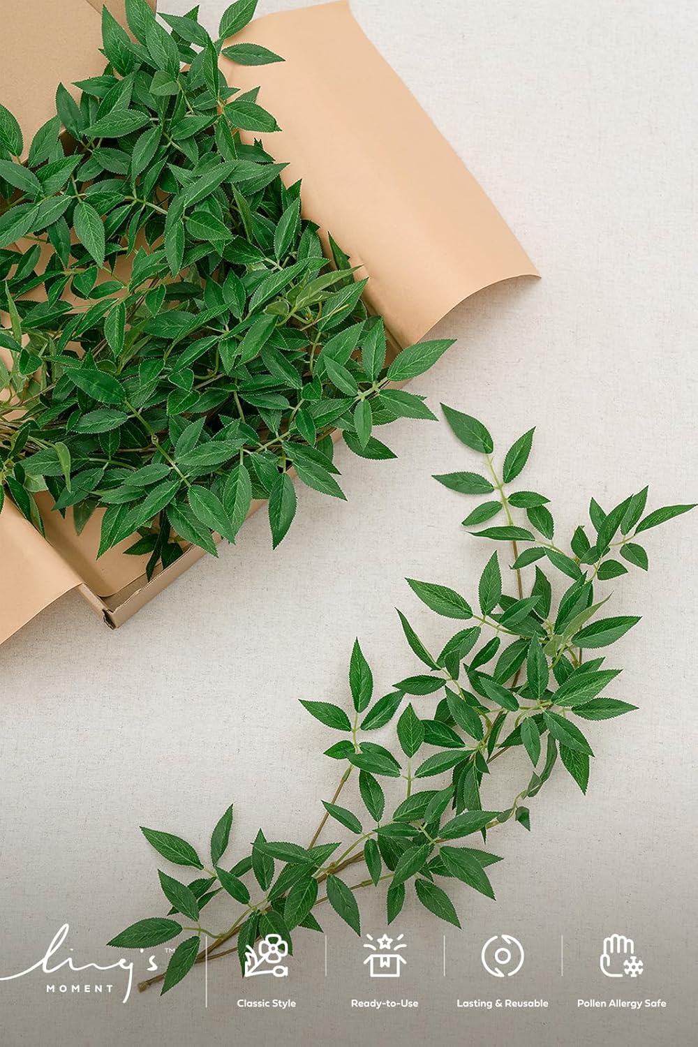 Ling's moment Rosa Banksiae Artificial Vines, Silk Greenery Garlands