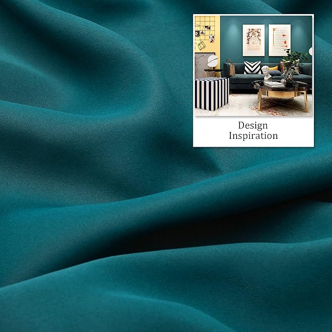 DUALIFE 108 Inch Length Teal Curtains 2 Panels Set Grommet Curtain Drapes