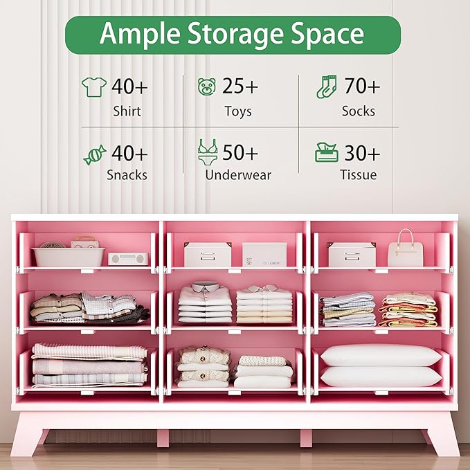 Xixini Fluted Dresser for Bedroom