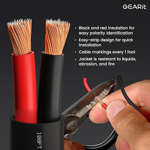 GEARit Outdoor Speaker Wire CL3 Rated, 14 Gauge Speaker Wire, Speaker Cable 200