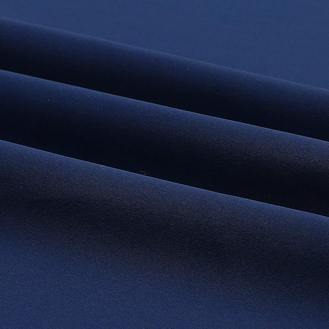 DUALIFE Navy Blue Blackout Curtains 96 Inch Length