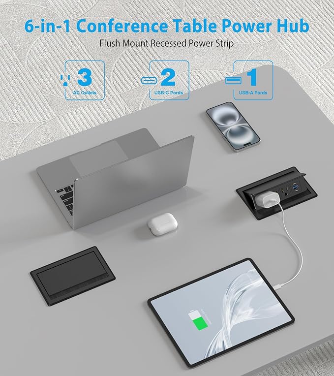 Recessed Conference Table Power Hub