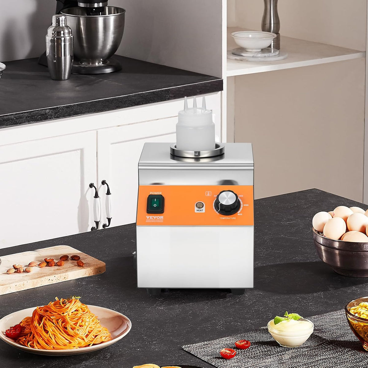 VEVOR Electric Bottle Warmer with Bottle, 0.8L Commercial Cheese Dispenser, H...