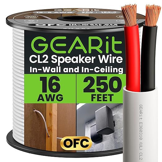 GearIT 16/2 Speaker Wire 16AWG Gauge
