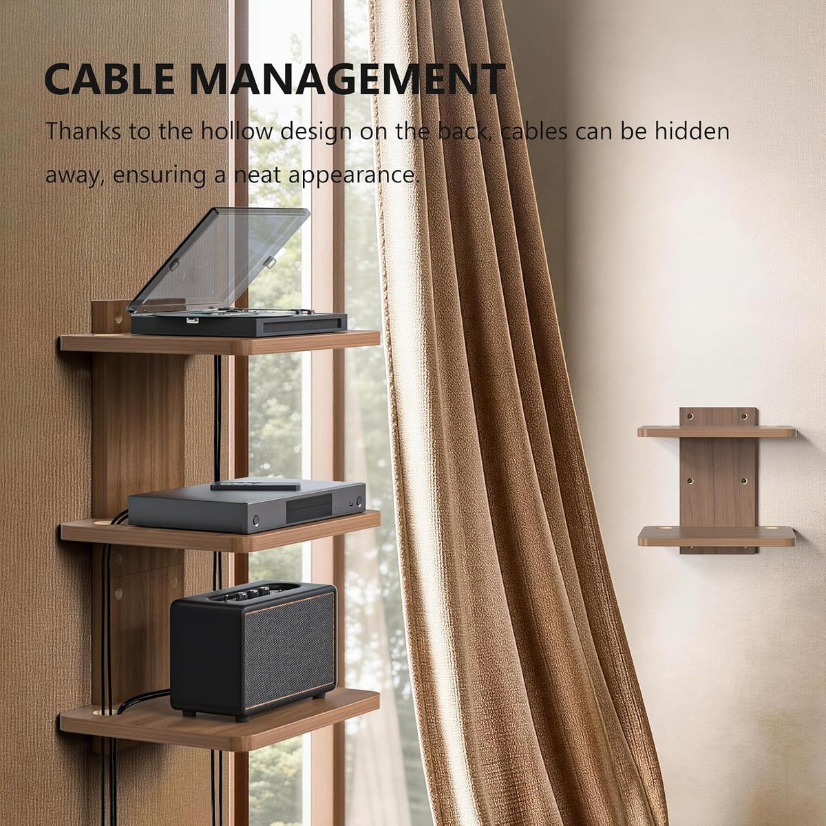 WALI 3 Tier Floating TV Wall Shelf for Projector, DVD Player