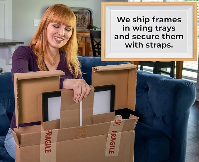 17x38 Shadow Box Frame Black | 1 Inch Deep Solid Wood Shadowbox Display Frame |