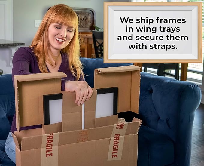 10x25 Shadow Box Frame Black | 1 Inch Deep Solid Wood Shadowbox Display Frame |