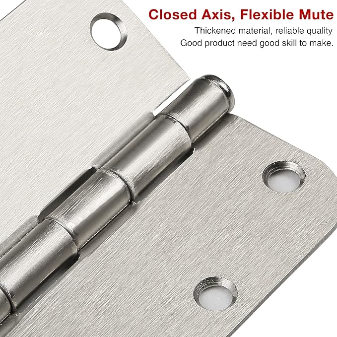 42 Pack Rounded Door Hinges Brushed Nickel 3.5 inch x 3-1/2", 5/8" ...