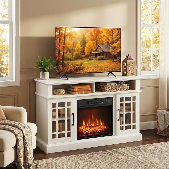 SIMOE Fireplace TV Stand Electric Fireplace 49Inch Console up to 55'' TV