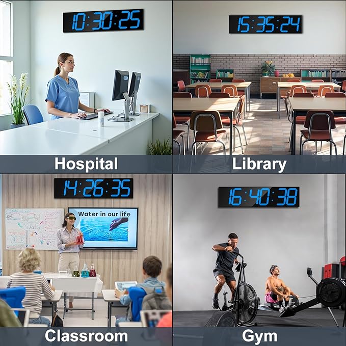 CHKOSDA 28.4''Large Digital Wall Clock, Automic Digital Clock