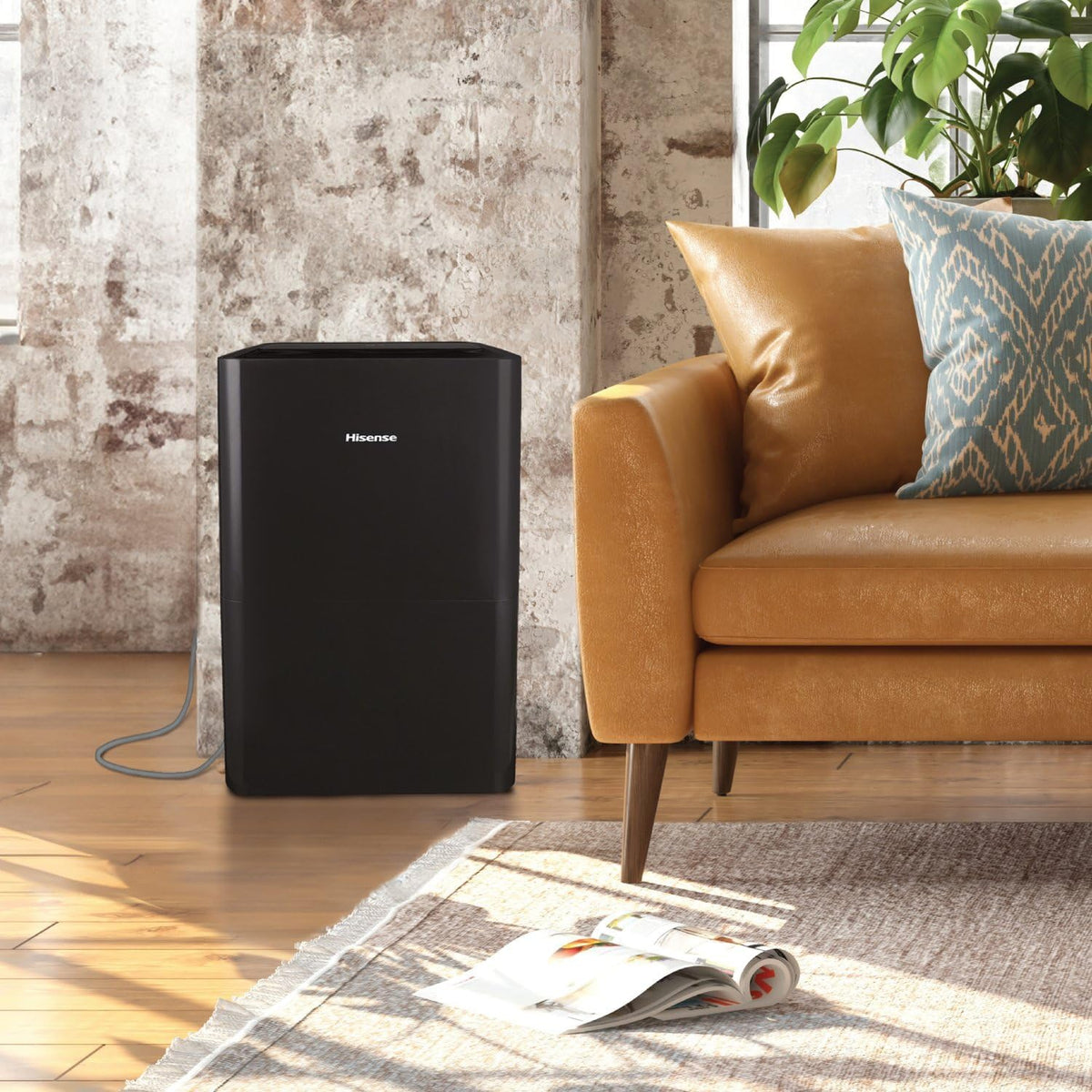 Hisense 50-Pint Lift-Up Portable Dehumidifier with Built-In Pump, Black