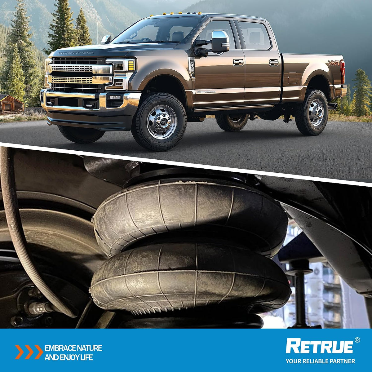 RETRUE Rear Air Bags Suspension Kit for Silverado Sierra 2500HD 3500HD