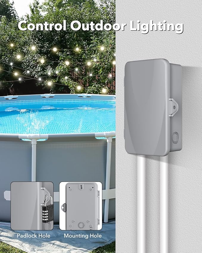 BN-LINK Pool Pump Timer, Outdoor Indoor Smart Wi-Fi Timer Box, 2HP 40A Max