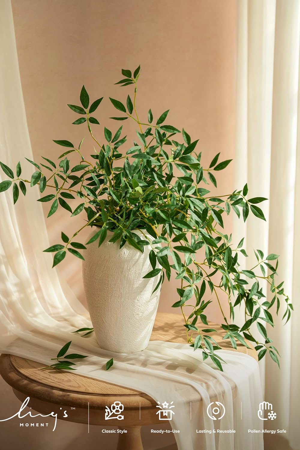 Ling's moment Rosa Banksiae Artificial Vines, Silk Greenery Garlands