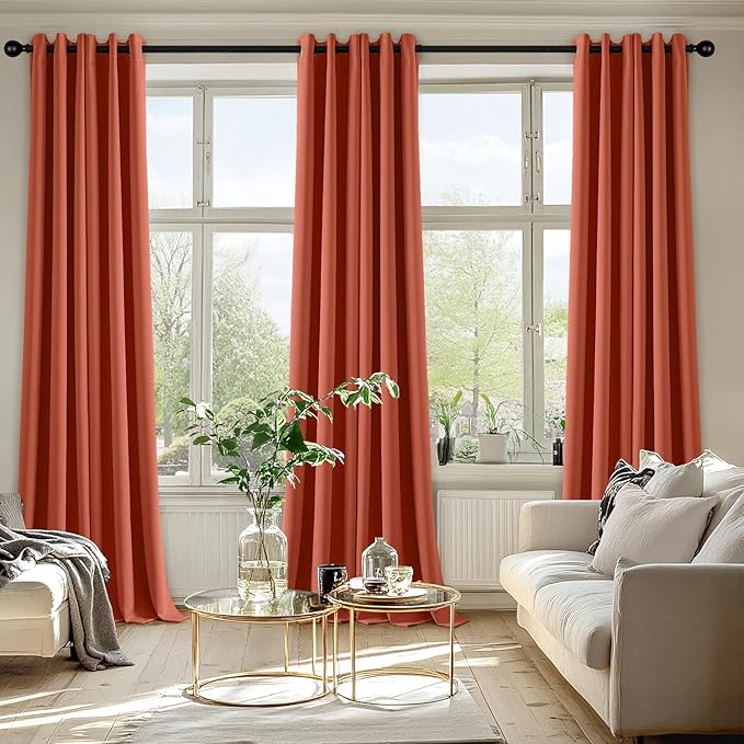 MIULEE Burnt Orange Blackout Curtains