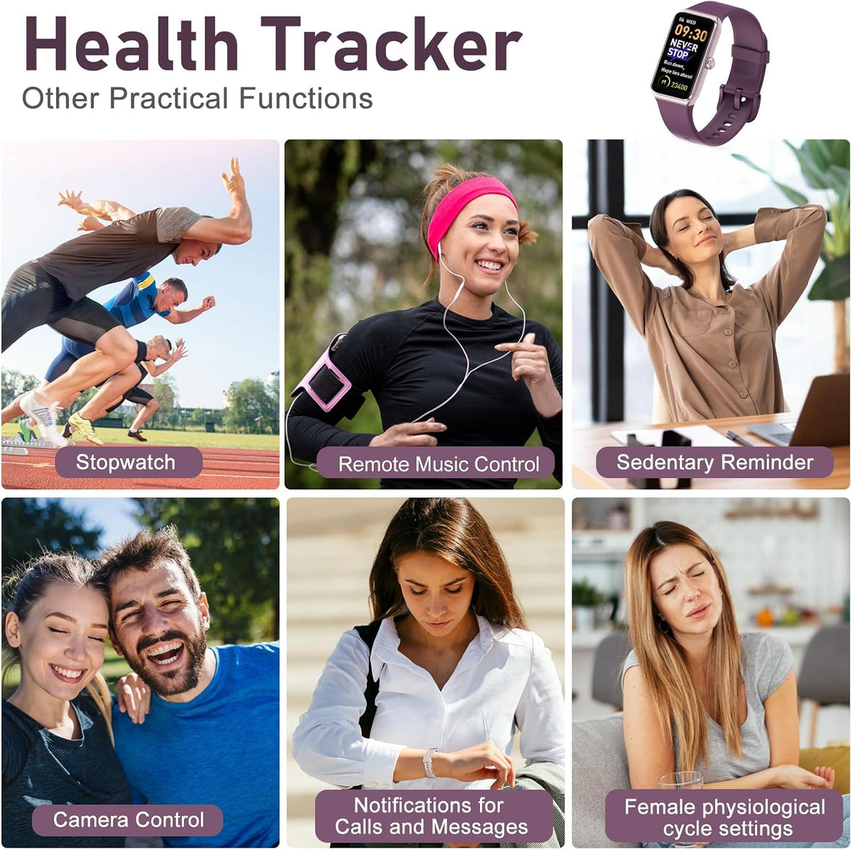 Fitness Tracker with Step Counter/Calories/Stopwatch, Activity Tracker, Healt...