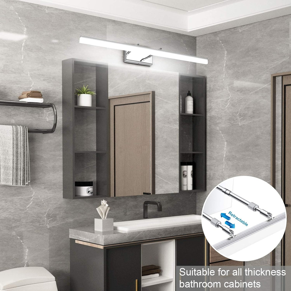 Aipsun 31.5 inch LED Vanity Lights Adjustable Bathroom Light Fixtures Bathroo...