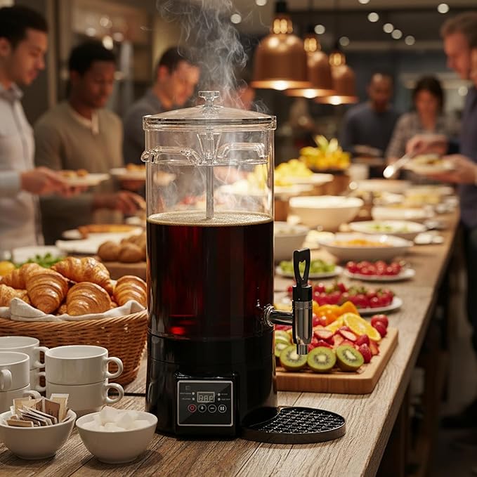 Coffee Urn Commercial Coffee Maker, 26 L 170 Cups, Transparent Electric