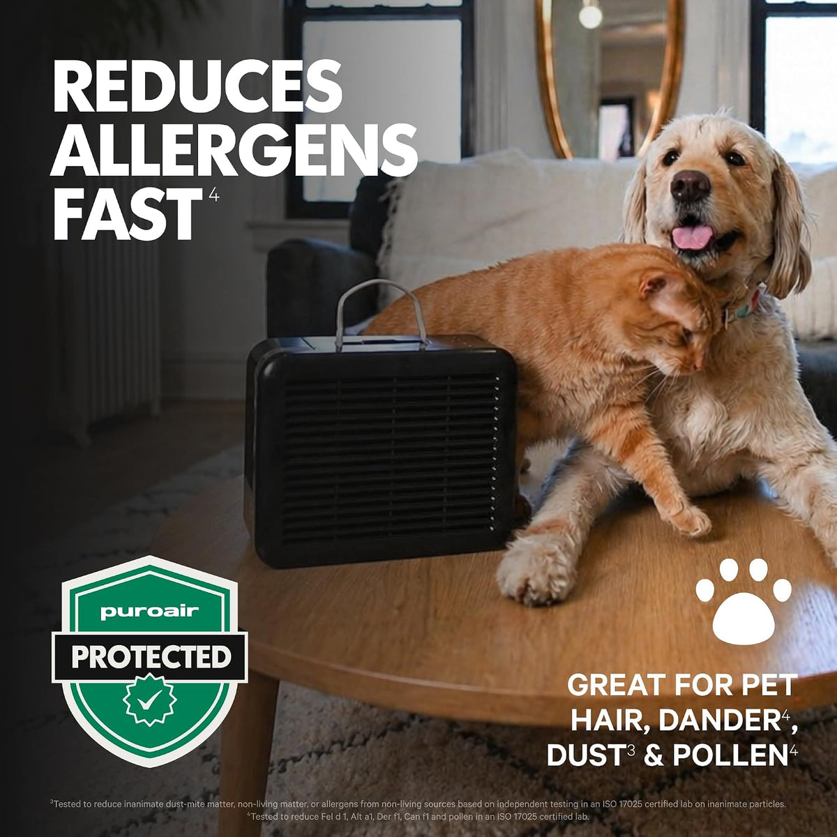PuroAir 100i Smart HEPA Air Purifiers for Bedroom Home Pets - 550 Ft² (2PK)
