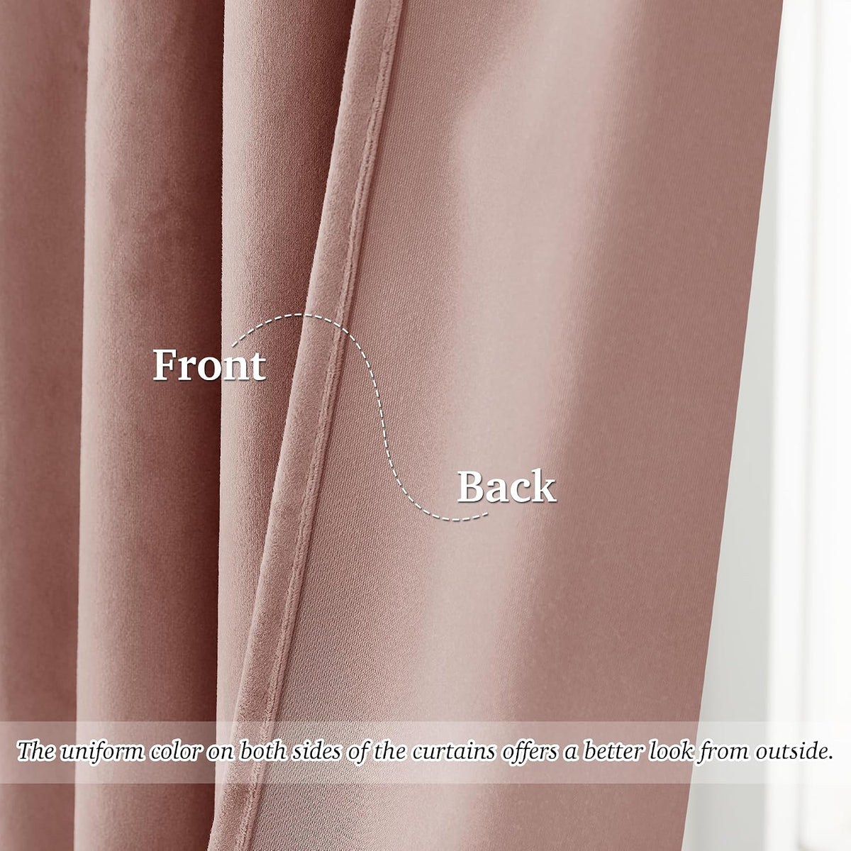 Pink Girls Bedroom Velvet Curtains 90 Inch Length 2 Panels | Romantic Blush P...