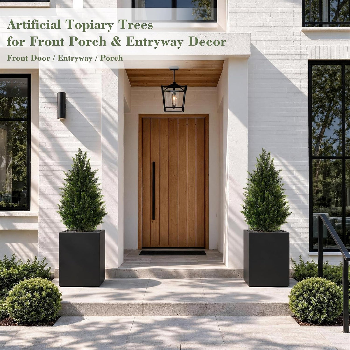 Artificial Topiary Cedar Trees 3FT Tall 2 Sets for Outdoor/Indoor