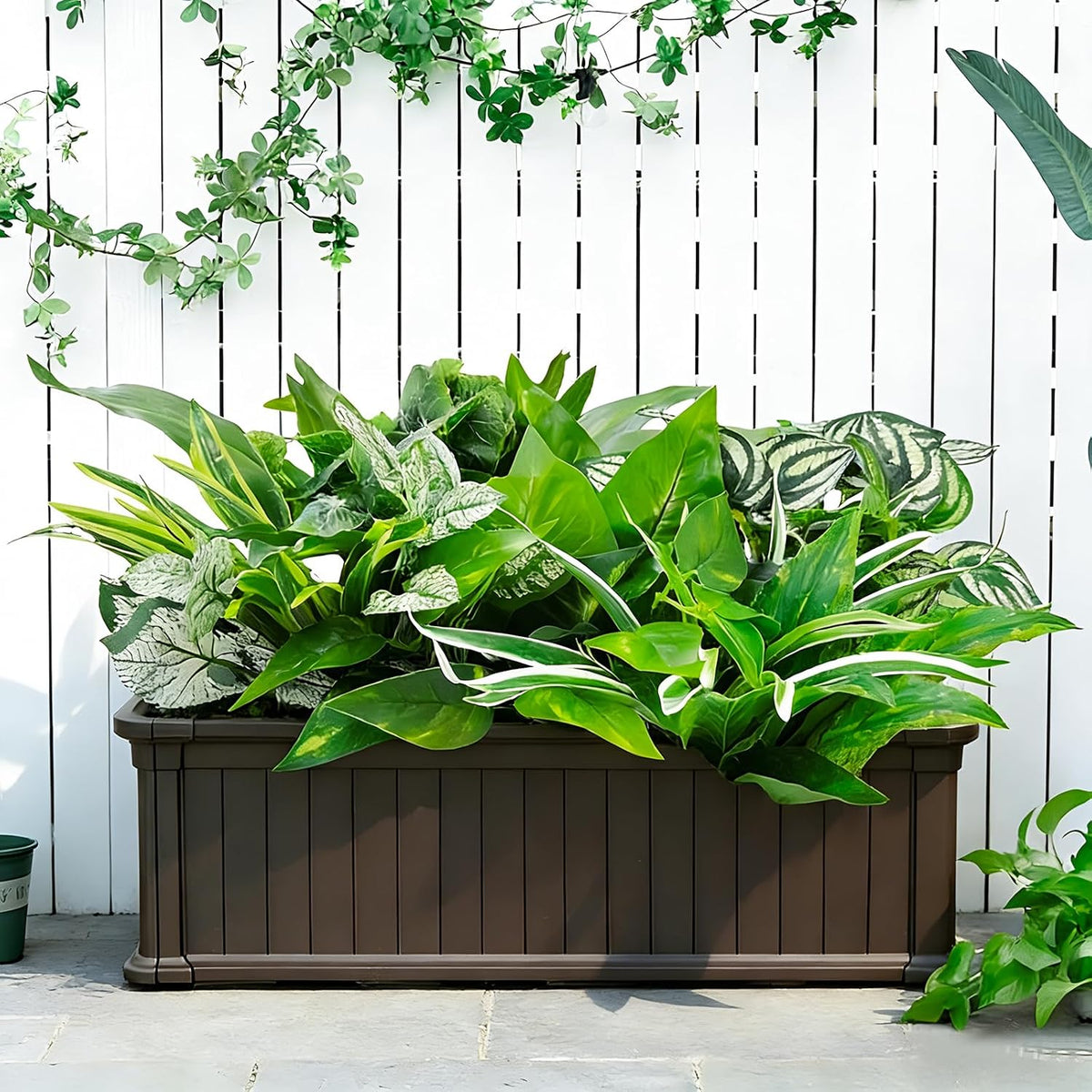 Artificial Plants for Outdoors Faux Greenery Leaves UV Resistant Fake Plant
