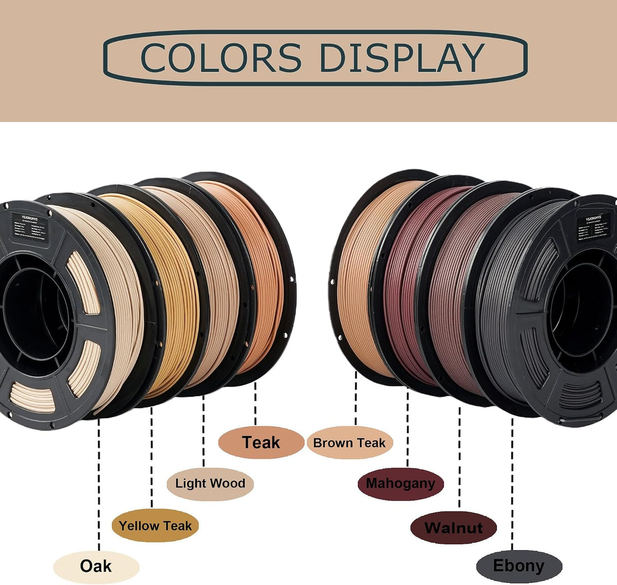 Wood PLA 3D Printer Filament Bundle, Over 30% Real Wood Fiber