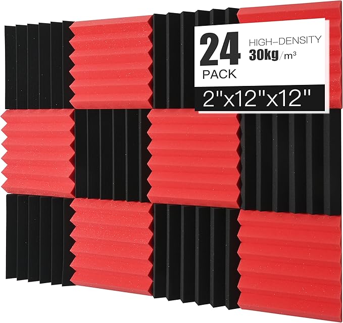 Acoustic Foams Panels 24 Pack 2" x 12"x 12" Sound Proof Foam P...