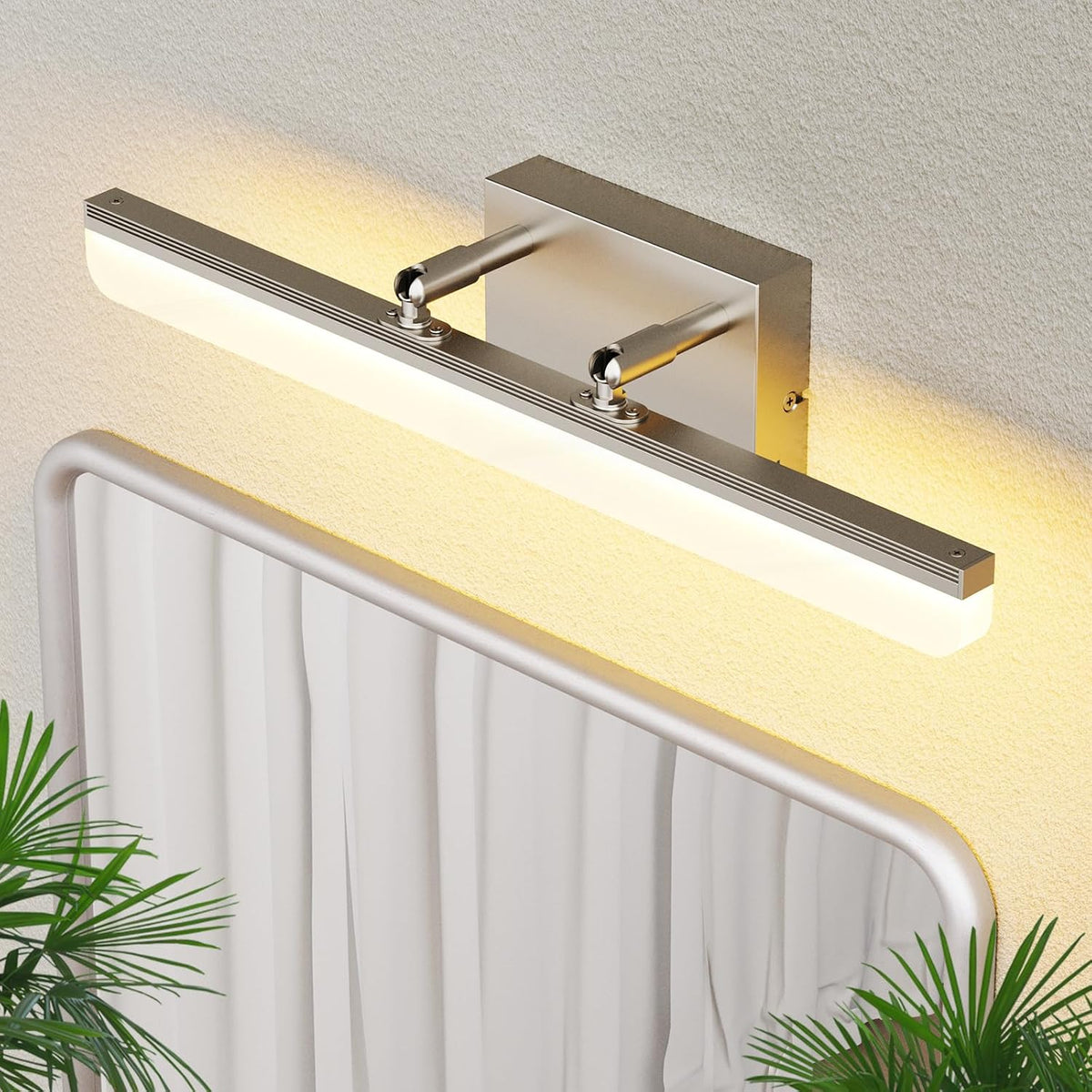 Brushed Nickel Vanity Light, 15.7” Dimmable LED Bathroom Light Bar with 5CCT,...