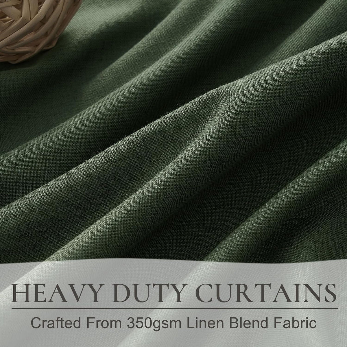 QJmydeco Green Country Kitchen Curtains 54 Inch Length Small Basement Window ...