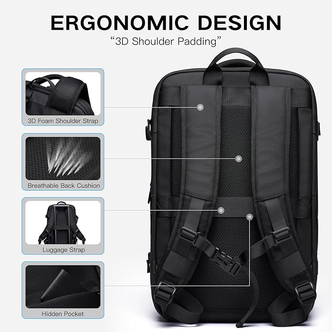 Vacuum Seal Travel Backpack 45L Expandable Air Compression System Water