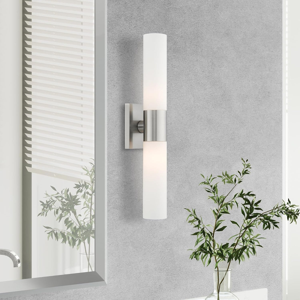 Livex Lighting 10102-91 Aero 2-Light Bath Light, Brushed Nickel, 4.5''...