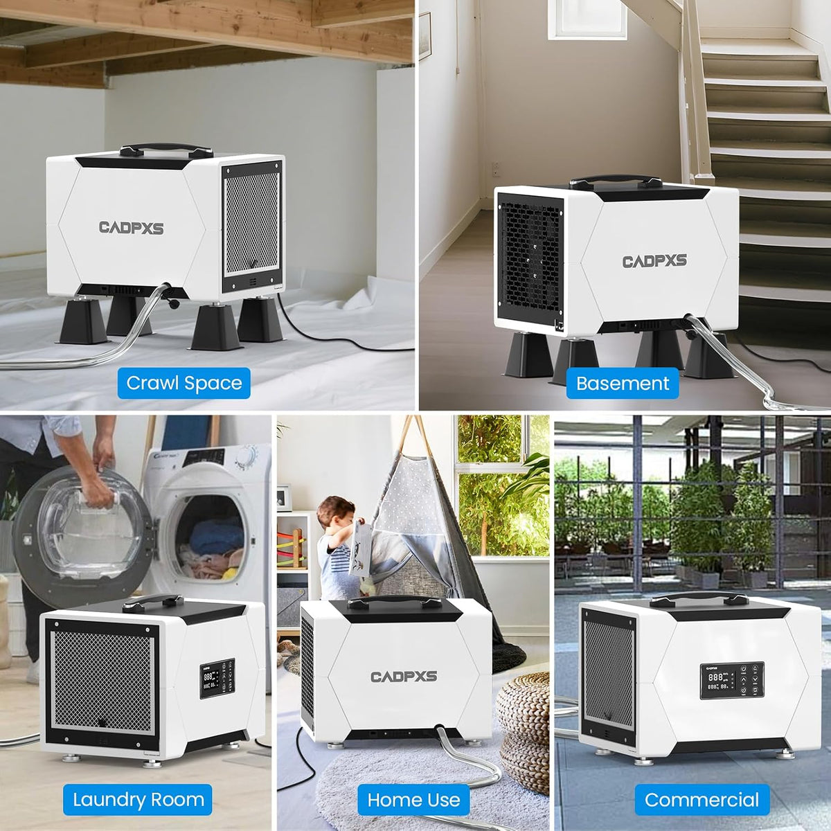 CADPXS 80 Pints Crawl Space Dehumidifier with Drain Hose